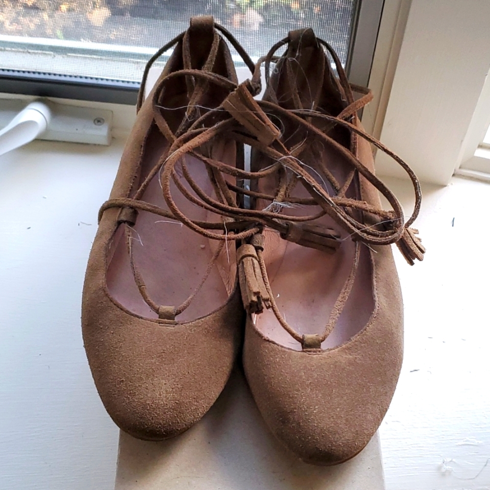 Madewell Ankle Lace Up Ballerina Flats Size 7.5
